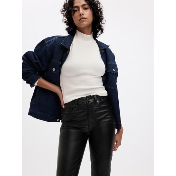 High Rise Vegan Leather Vintage Slim Pants Sz 6 NWOT - Picture 4 of 9